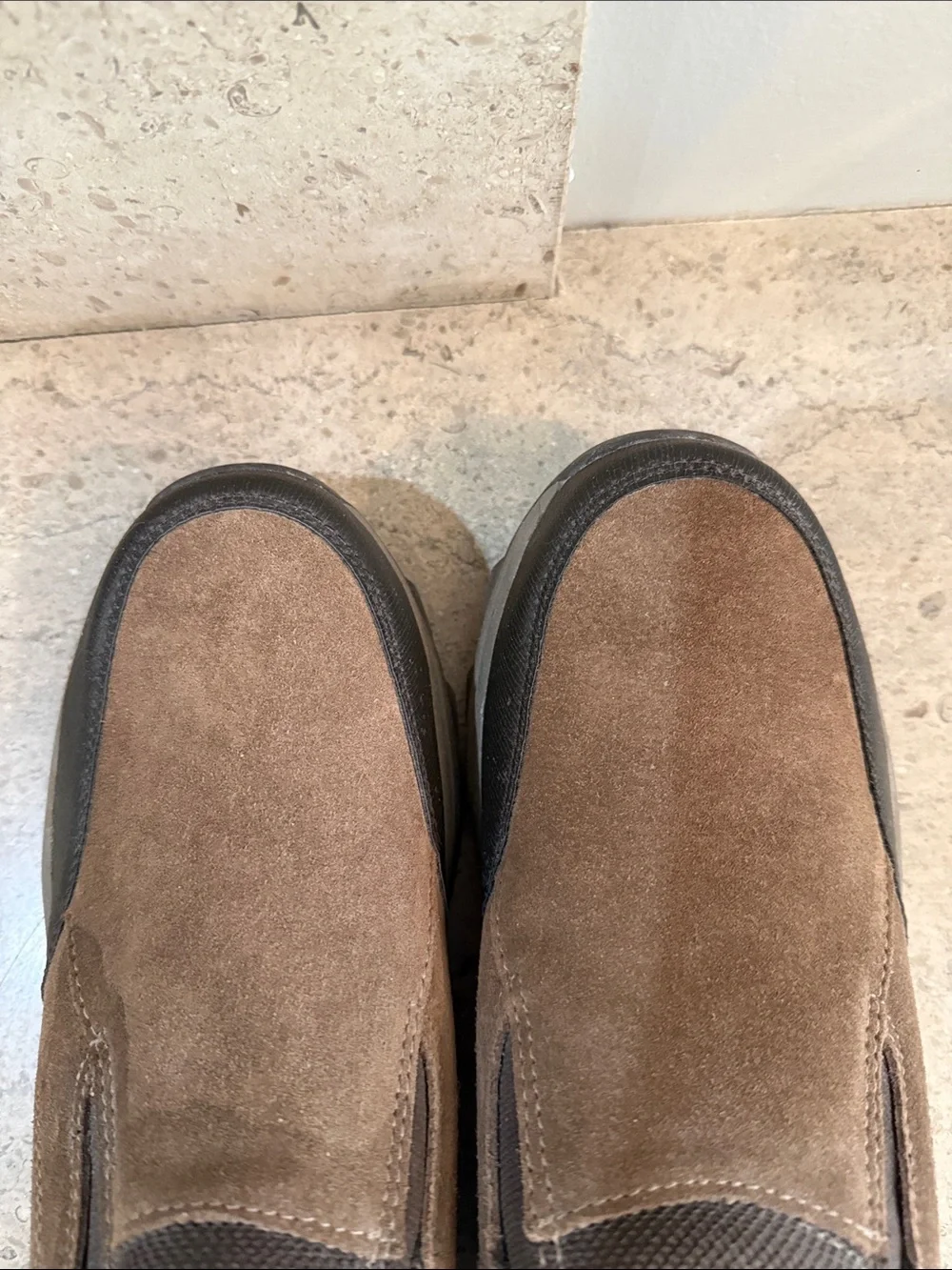 George Men's Tan Suede Slip-On Loafers